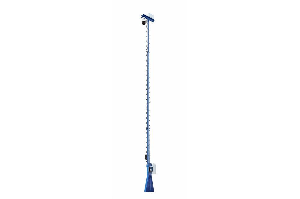 40' Telescoping Fixed Mount Light Mast w/ HD Security Camera - 13-40' - 4-Stage - 360° Rotating Boom