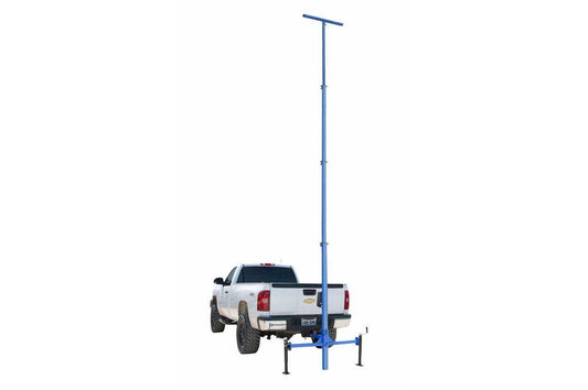 40 Foot Telescoping Light Mast - 13-40' Four Stage Tower - Standard Trailer Hitch Mount - Manual
