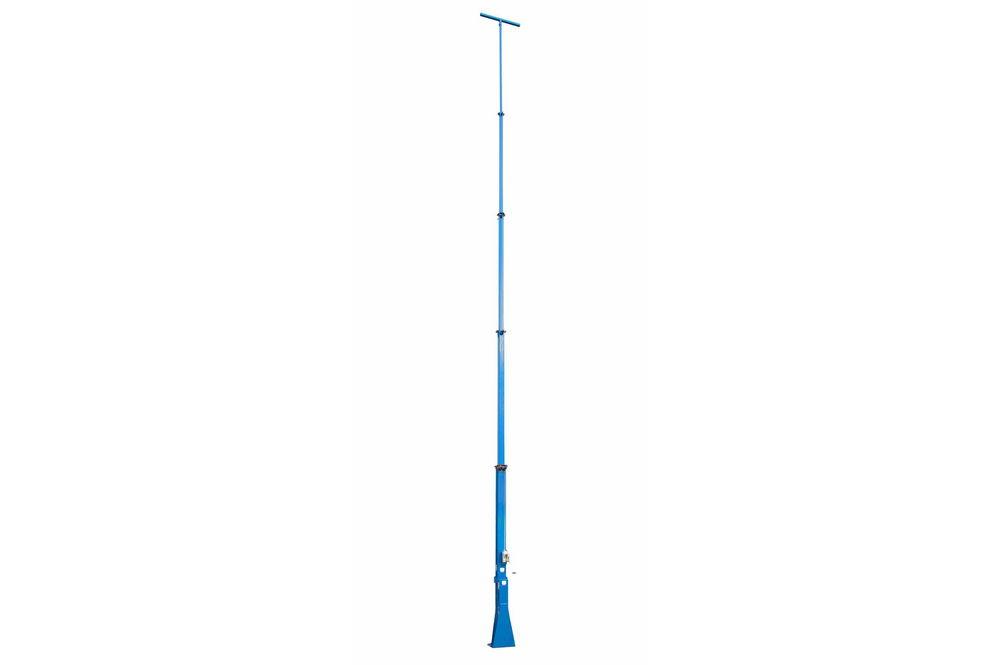 Telescoping Light Mast - 13.5-50' 5 Stage Fixed Mount Light Tower - 360° Rotating Boom - (1) Winch