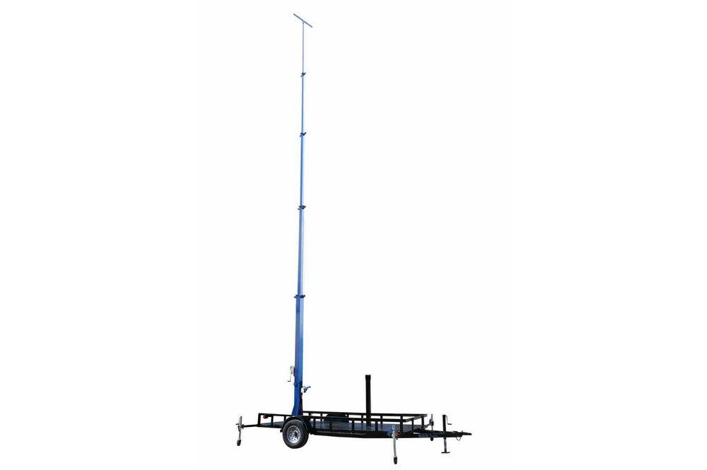 50 Foot Telescoping Megatower™- 15-50' Fold Over Five Stage Light Tower - 16' Trailer -Rotates 360°