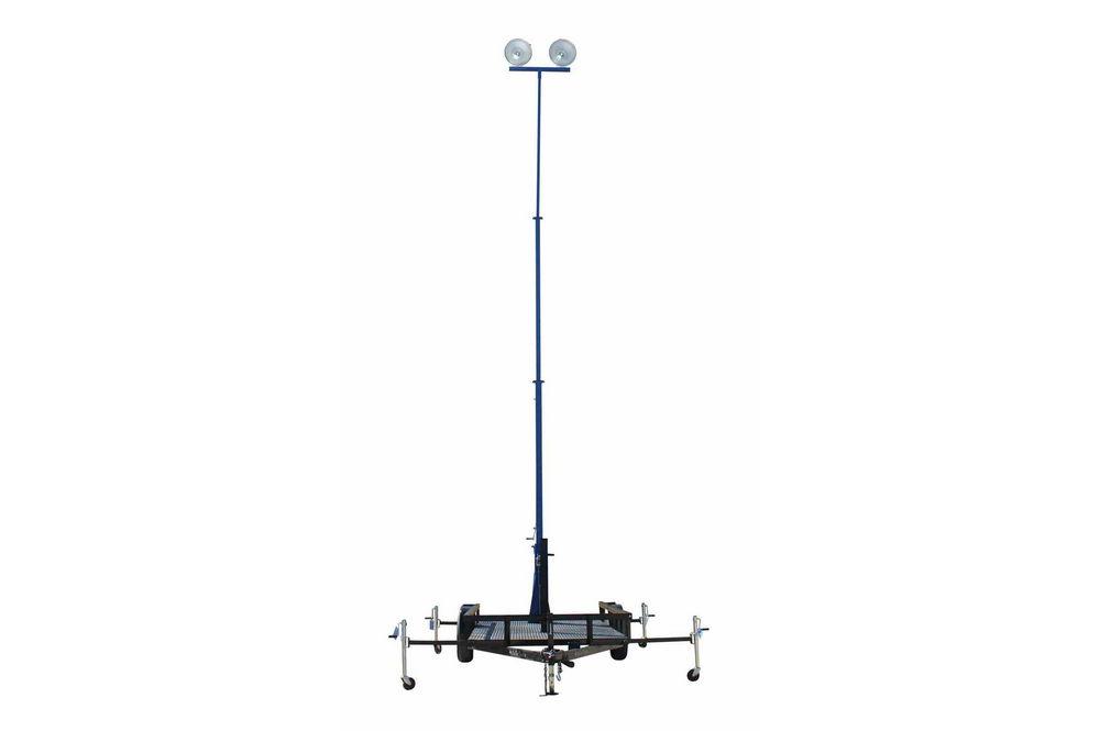 2000W 4-Stage Light Mast on 10' Trailer - (2) 1000 Watt Metal Halides - 165' Cable - Extends to 9ft