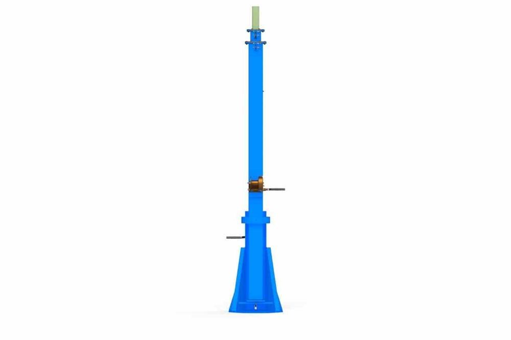 25 Foot Telescoping Light Mast - 12-25' Fold Over Three Stage Light Tower - 360° Rotating Boom - Fiberglass Top