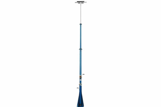 25 Foot Telescoping Light Mast - 12-25' Fold Over Three Stage Light Tower - 360° Rotating Boom - Fiberglass Top
