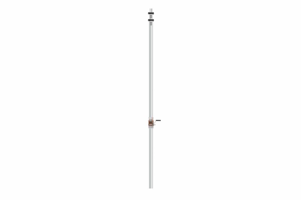 30' Adjustable Light Mast - 12' to 30' - Three Stage, Round - Anodized Aluminum - Electric Winch w/ Remote Mount Control Panel