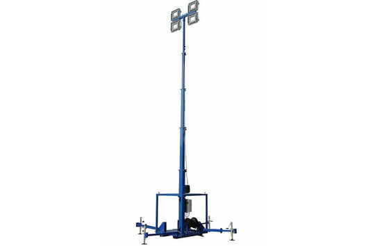 600 Watt High Intensity LED Skid Mount Light Plant - 30' Electric Mast - 7KW Diesel Generator