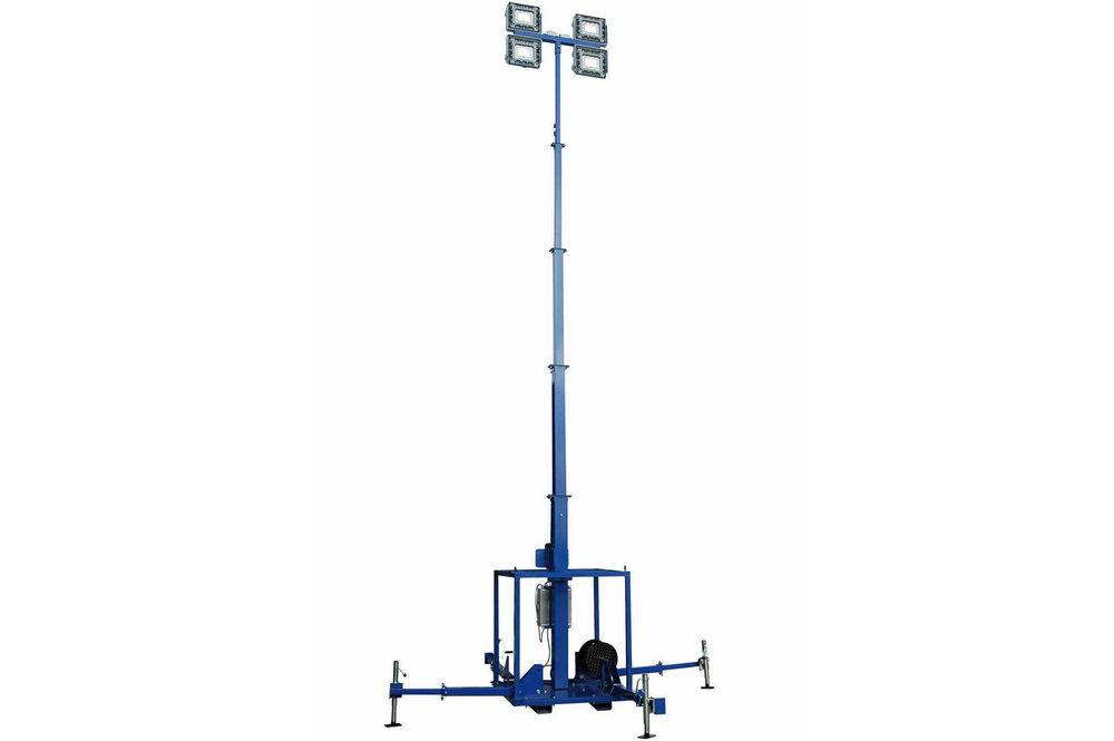600 Watt Electric Winch LED Light Plant - Skid Mount Five Stage Mast - Extends to 30' - Daisy Chain