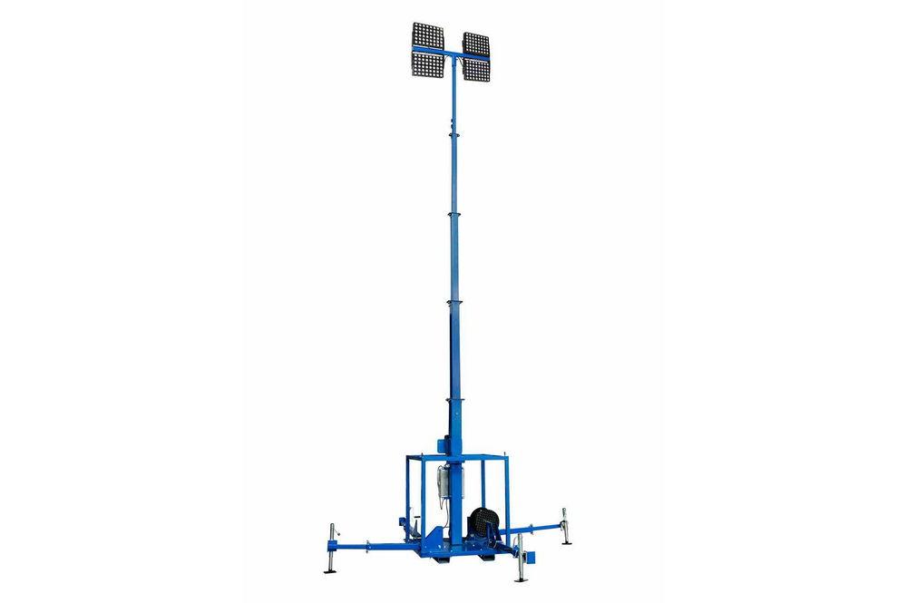 1920 Watt High Intensity LED Light Plant - Square Mast Head - Skid Mount Five Stage Mast - Electric