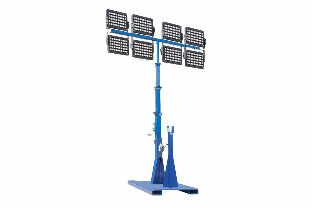 2000W LED Light Tower - 6.7' to 20' - Telescoping Fold Over - (8) LED Lamps - Gen App Cord Cap