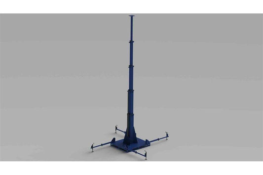 Hydraulic Mast - 8' to 30' - 5 Stages - 2,500 lbs Payload - (4) Retractable Outriggers - Skid Base