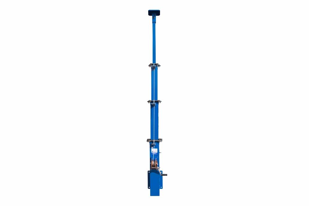 15' Four-Stage Telescoping Mini Light Mast - 6' to 15' Tower - Internal Coiled Cable - Wall/Flat Surface Mount