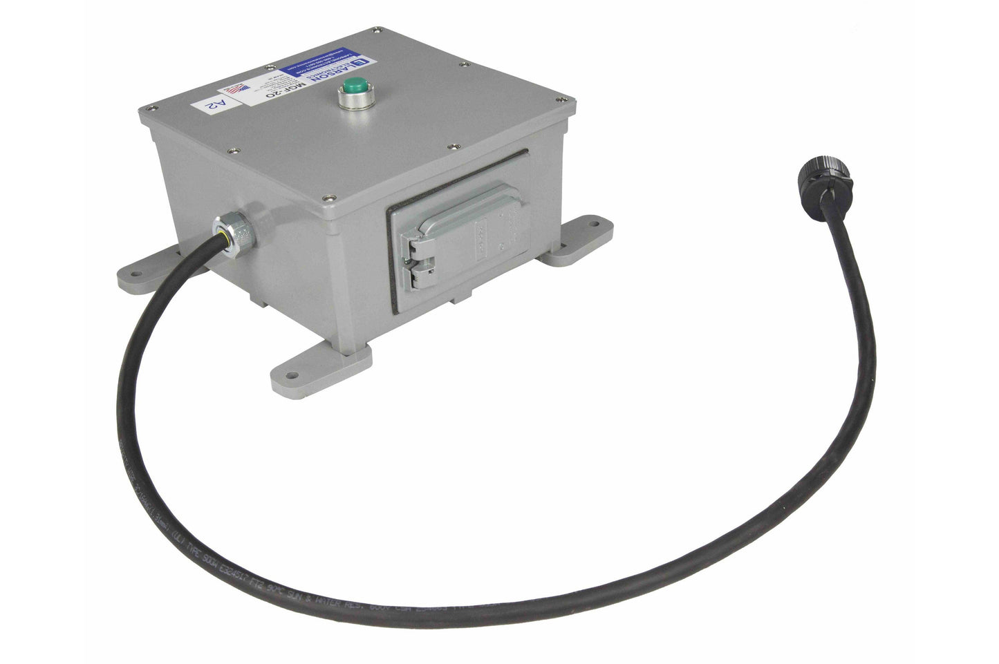 Larson 120V GFCI Duplex Receptacle - 20Amps - Circuit Breaker - 3' 12/3 SOOW Cord w/ Plug - NEMA 4