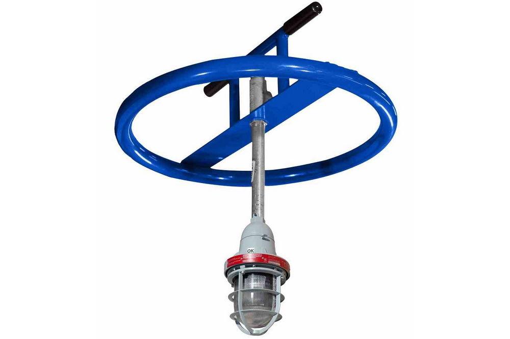 21 Watt Temporary Manhole Mount Explosion Proof LED Fixture - Tank Nozzle Mount Lighting - 12" Drop