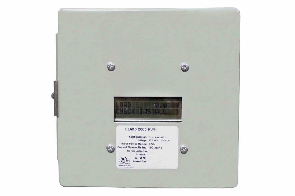 200 Amp Three-Phase KWH Meter - 120/208VAC - LCD Display - Industrial Grade Steel Enclosure