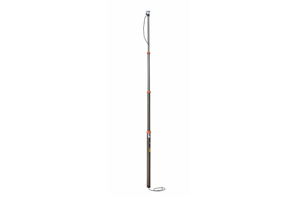 13.5' Pneumatic Light Mast w/ 2x CAT5e 4x18AWG Internal Cable - 3 Stage - 6 to 13.5 Ft - Air Boom