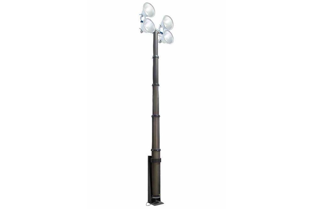 6000W Metal Halide Light Mast - 4.5' - 15' - Surface Mount - Pneumatic Operation - Internal Cables