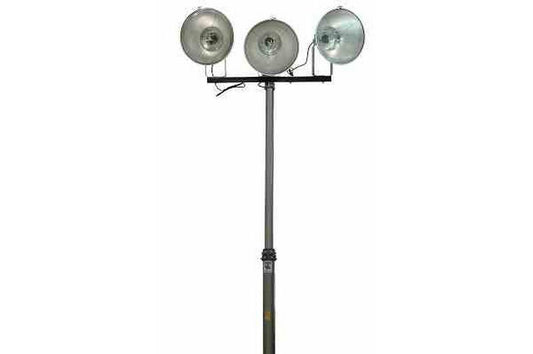 3000 Watt Pneumatic Light Tower - Extends to 18 Feet - Three 1000W Metal Halide Lamps
