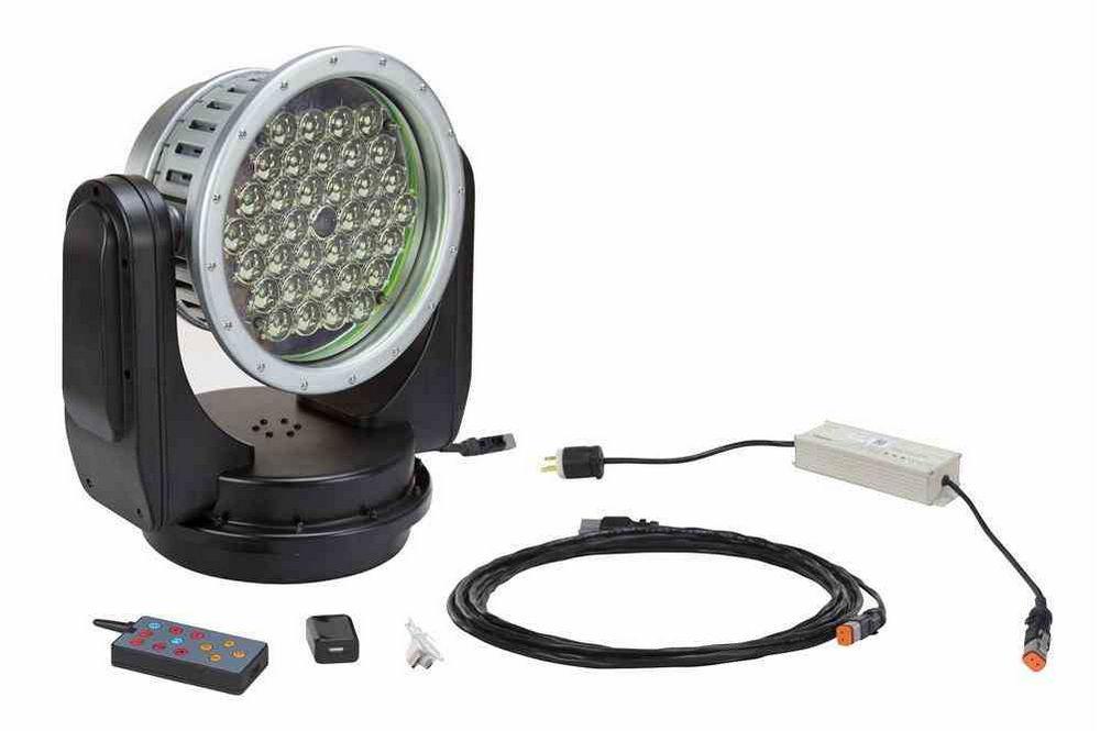 80W Wireless Remote Control LED Spotlight - 120-277VAC & 127-431VDC - Spot to Flood- Permanent Mount