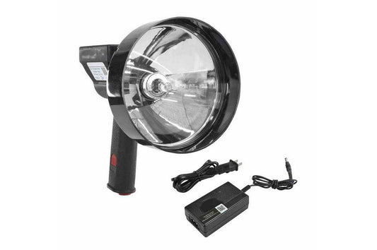5 Million Candlepower Handheld Rechargeable Spotlight - 100W Halogen - Spot / Flood - 7" Lens