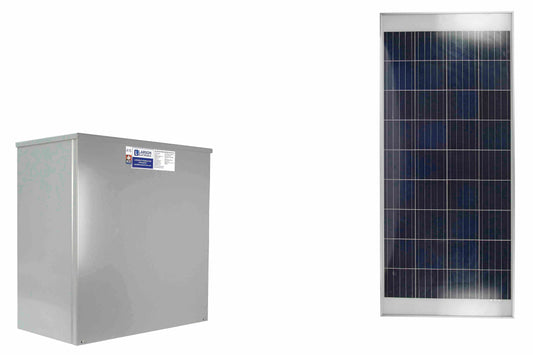 Larson Remote Mount Solar Charge Control Kit - (1) Solar Panel, (3) Li-ion Batteries, (1) Charge Controller, (1) Mounting Kit - N3R Enclosure