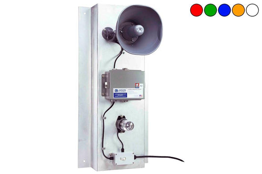 12V LED Motion Alarm System w/ Horn - Class I LED Strobe, Motion Sensor - 110dBA Horn - Back Plate