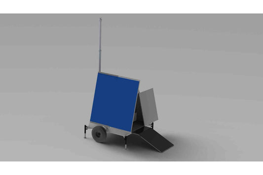 Larson Solar Pyramid Docking Station on Trailer - 5' to 13.5' Mast - (2) 265W Solar Panels - Ramp