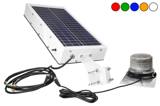 Solar Powered LED Light Beacon - Class I - 30 Strobing Patterns - Remote Signal - 10' Whip w/ BC