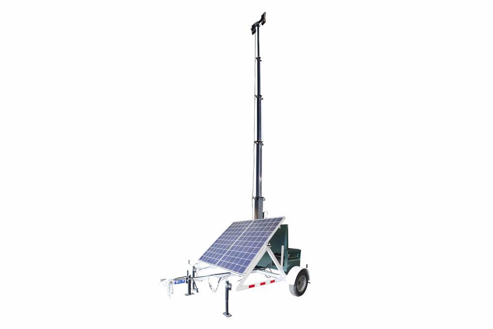 580 Watt Solar Light Tower - 30' Light Tower - 7.5' Trailer - (4) 60 Watt LED Lamps