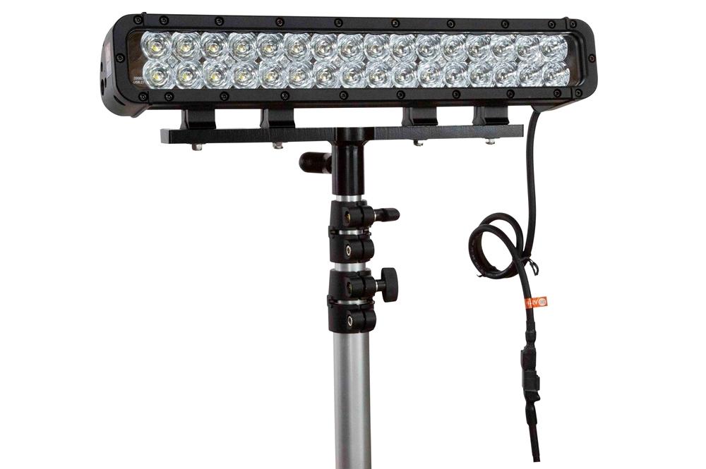 96W LED Light Bar w/ Telescoping Aluminum Pole Mount - 5760 Lumens - 3-8.5' - 9-42VDC - Cord Options
