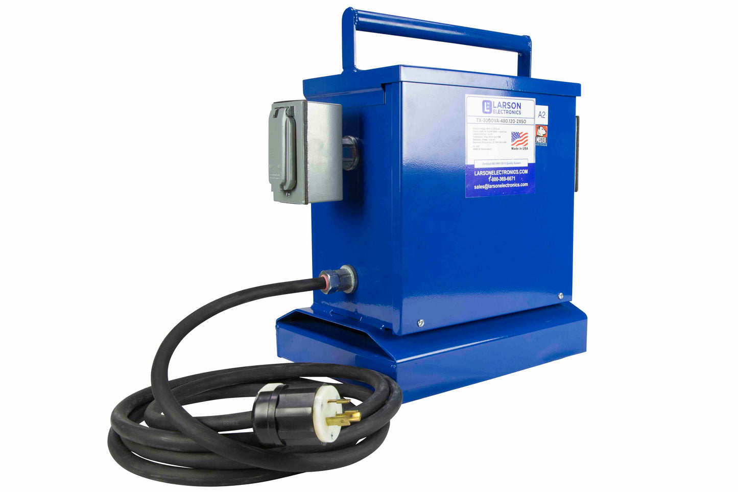 Larson Temporary Transformer - 3000 VA - Converts 480V AC to 120V AC - (2) 20A Duplex Outlets