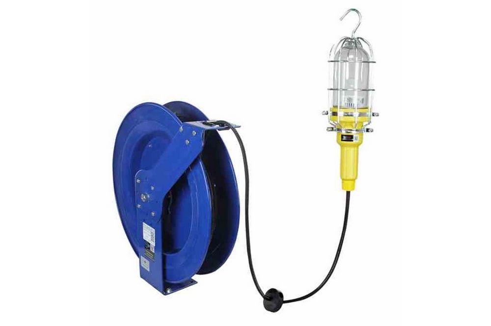 10W Food Safe Vapor Proof (Waterproof) LED Drop Light w/ Lexan Globe - 12/3 SOOW - 50' Reel