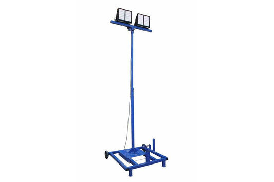 600 Watt Portable Work Area Light Tower - Extendible Tower W/ Wheels - (2) 300 Watt LED Lights