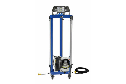 Larson Portable Flood Lighting System - 360° Area Lighting System - Retractable Task Lights - Daisy Chained