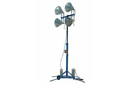 Portable Light Tower - 4 X 1500 Watt Metal Halide Lights - 575,000 Lumens - Extends to 14 feet