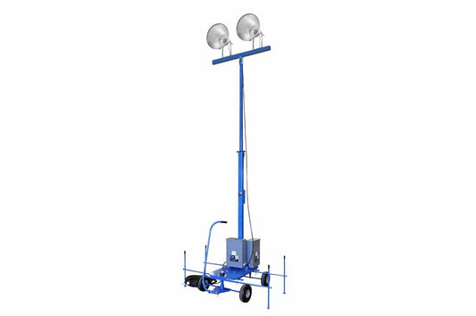 3000W Non-Towable Mini Light Tower w/ Wheels- (2) 1500W MH Lamps - 300,000 Lumens - Roll-Around Cart