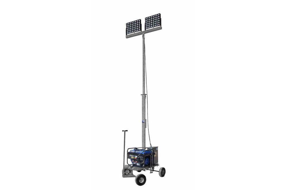 1000W Non-Towable Light Tower w/ Wheels - 9-30 Feet - (2) 500W LED Lamps - 129,600 Lumens - 5kW