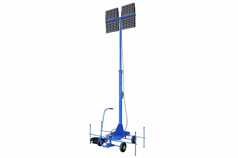 Non-Towable Rechargeable Light Tower w/ Wheels - 9-30' - (4) 480W LED Lamps - 240,000 lms - Roll-Around Cart