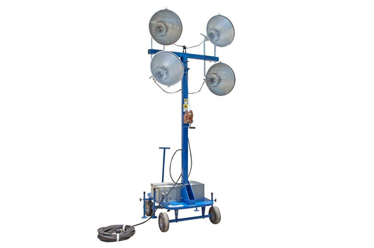 4000 Watt Non-Towable Mini Light Tower with Wheels - Four 1000 Watt MH Lamps - 440,000 Lumens