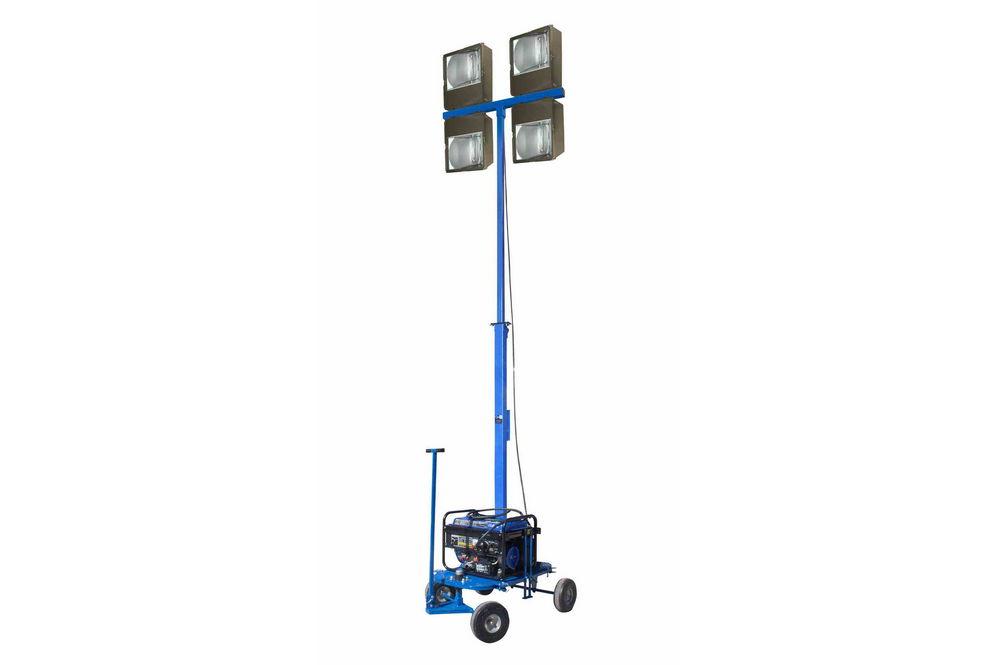 4000W Mini Light Tower with Wheels - C1D2 - (4) 1000W MH Lamps - 440,000 Lumens - 9KW Generator