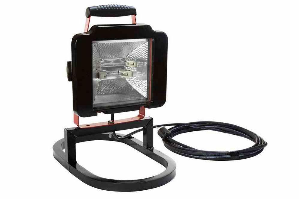 Work Area Light - 500 Watt Quartz - Pedestal base mount with handle - 120V AC