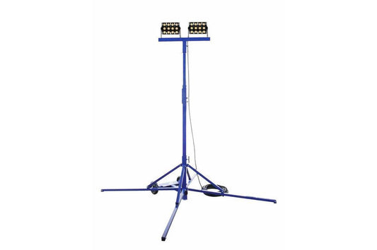 180W Work Area LED Light Tower - Quadpod Mount - 7-12' Height - Temporary Construction Lighting