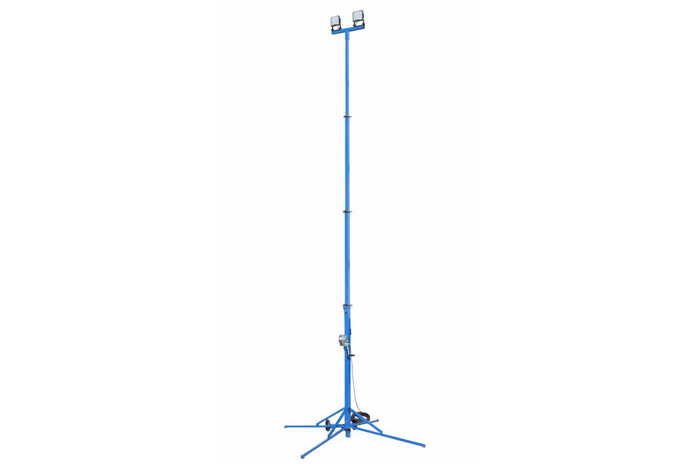 120W General Area LED Winchpod Light Tower - Adjustable 13' to 40' - 10,800 Lumens - 100' 16/3 SOOW