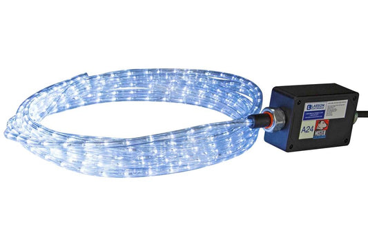 30’ Weatherproof LED Rope Light - 24 Watts - 120-277V AC Stepped Down to 12V DC