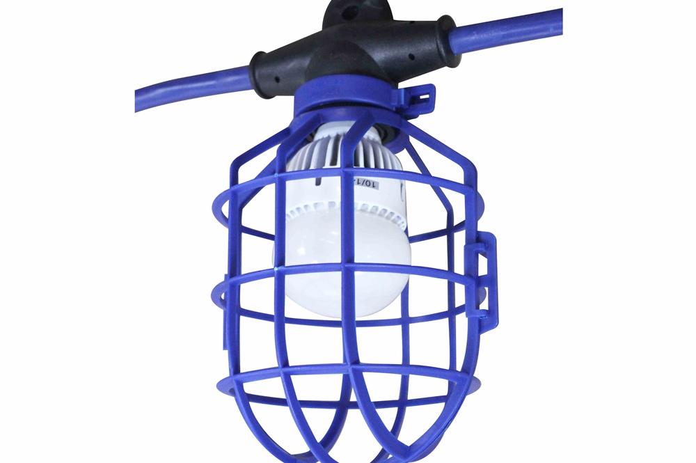 250' Temporary Tunnel String Light - 25 LED Work Lamps - 277V - 12/4 SJTW Cable - L7-20 Twist Lock