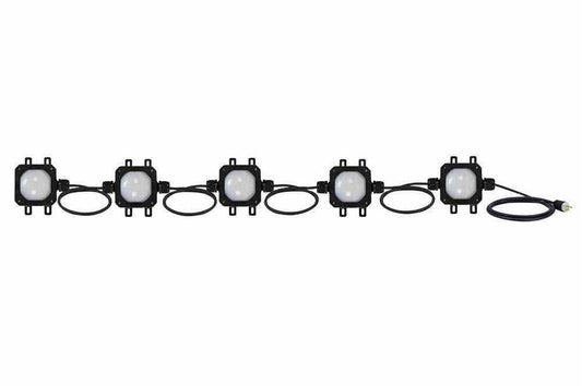 50W LED String Light - 5 Lamps - 5000 Lumens - 90-264V AC - IP68 - 25' Line-in w/ Gen. Area Cord Cap