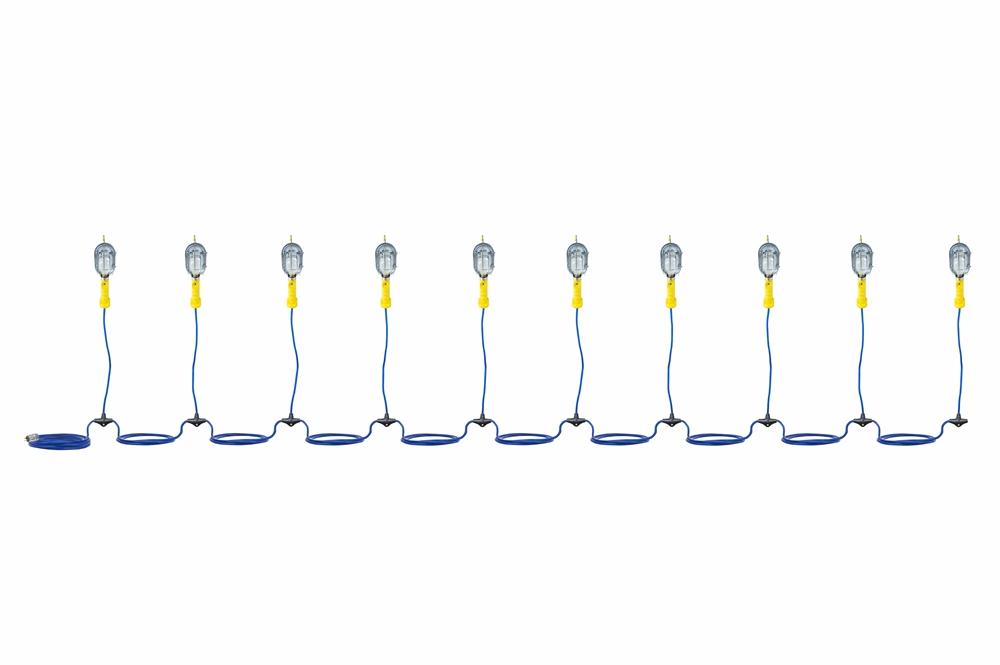 Incandescent String Light - (10) Lamps w/ 5-15P Socket, On/Off Switch - 115' SOOW Cable