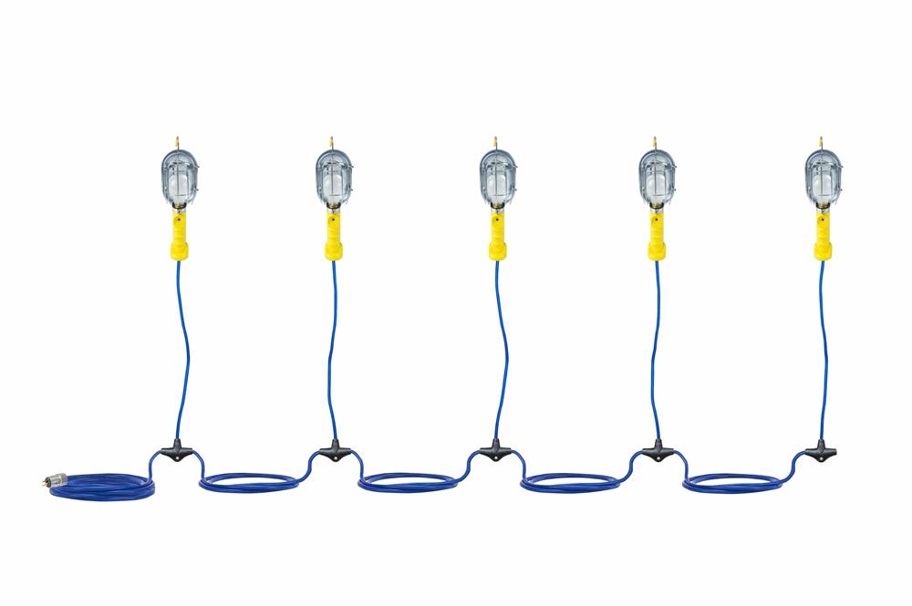 Incandescent String Light - (5) Lamps w/ 5-15P Socket, On/Off Switch - 65' SOOW Cable