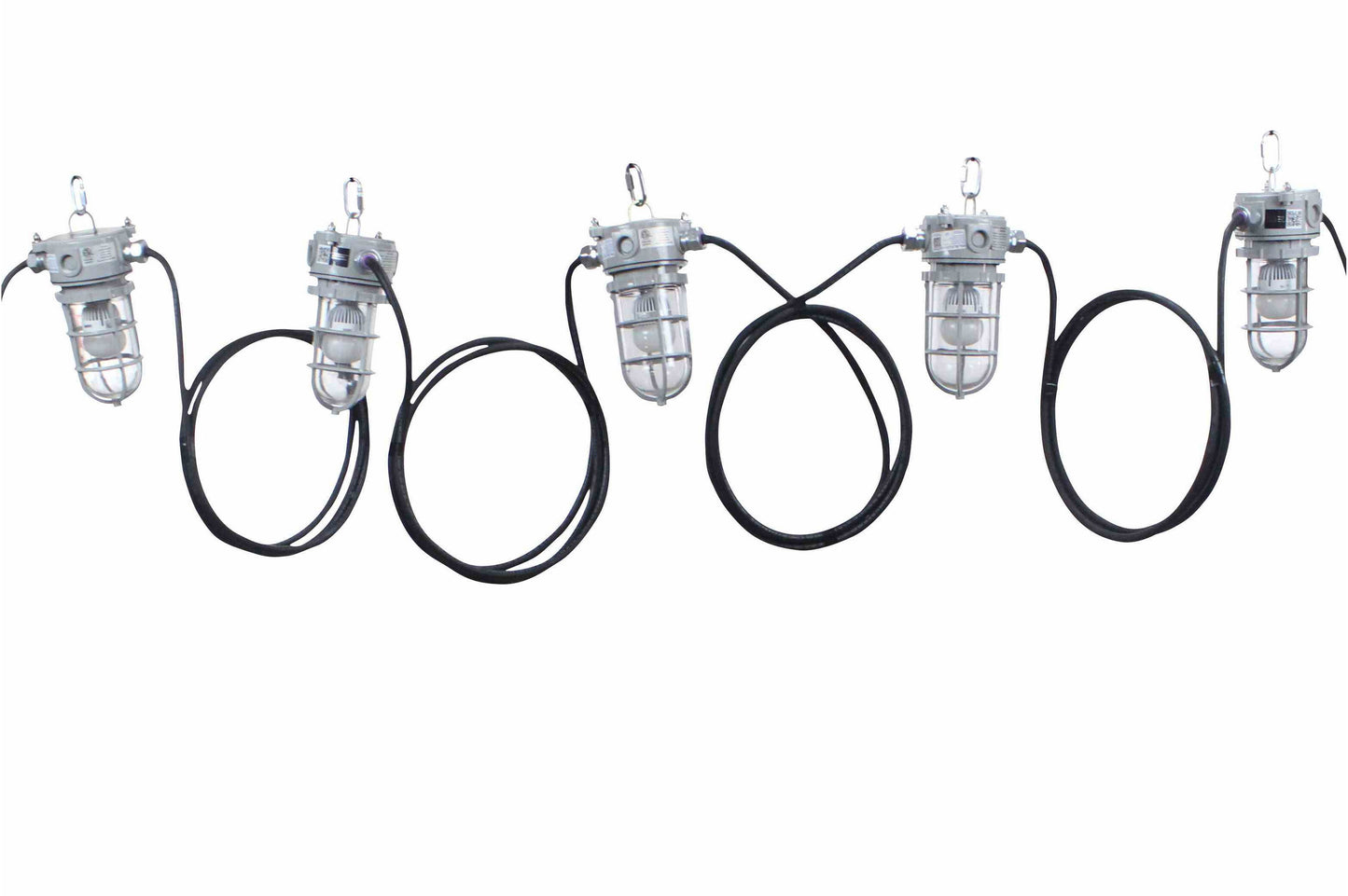 Larson 565' Work Area Mining String Light - 37 LED Work Lamps - 240V - 10/5 SOOW Cable - Daisy Chain