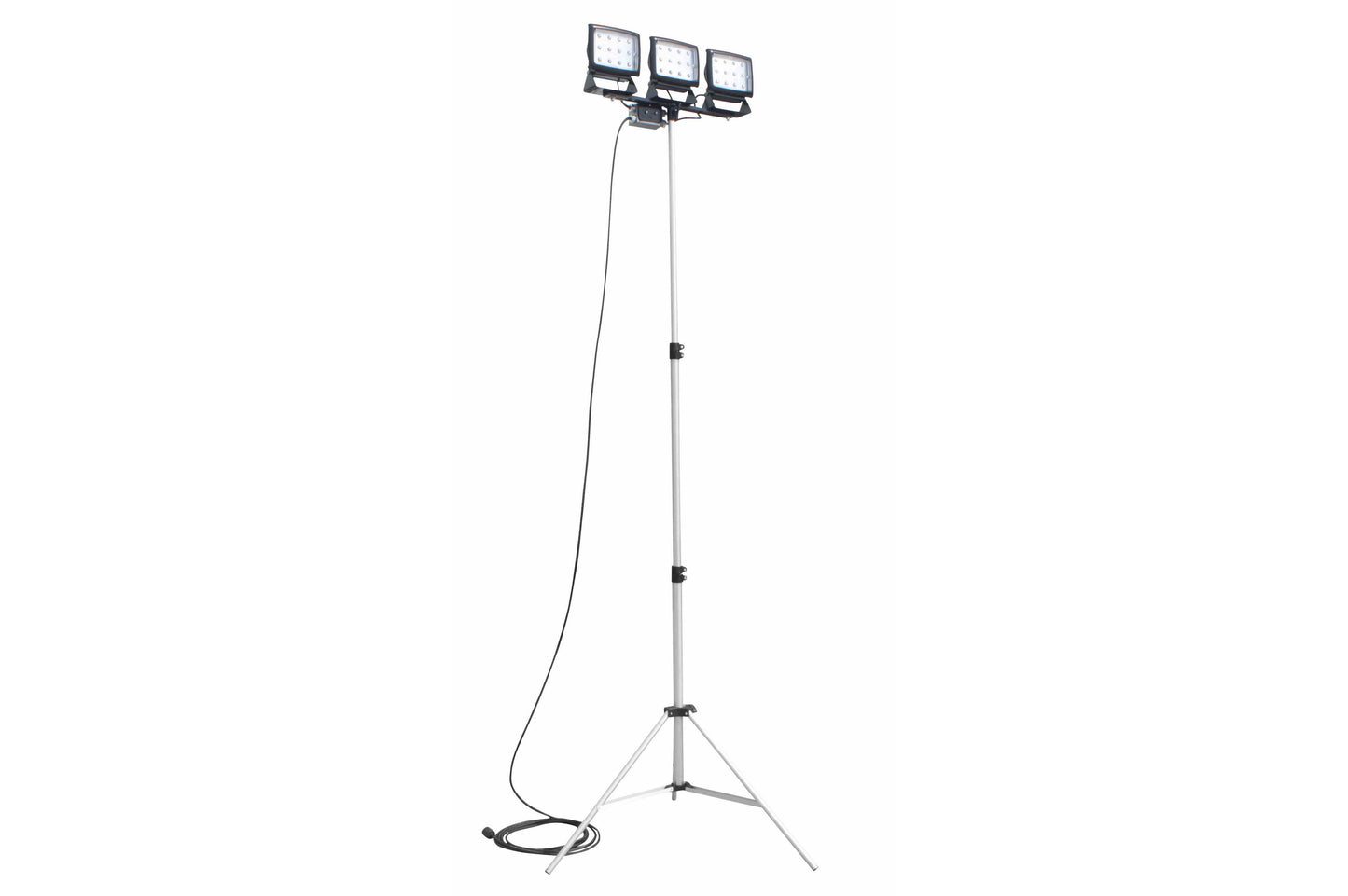 Larson 3, 40-Watt LED Flood Lights on Telescoping Tripod - Extends 3.5' to 10' - 120VAC - 25' SOOW Cord