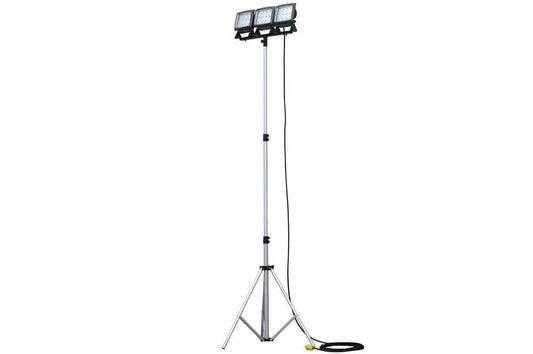 3, 40-Watt LED Flood Lights on Telescoping Tripod - Extends 3.5' to 10' - 120VAC - 200' SOOW Cord