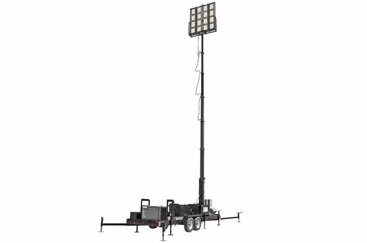 50' Pneumatic Megatowerâ„¢ on 21 Foot Trailer - (16) 500 Watt LED Lights - 11KW Genset - 110 Gallons